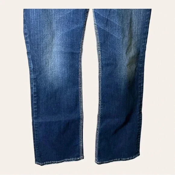0499W. SILVER DENIM FLUID JEANS SIZE‎ 30 DARK WASH BOOTCUT MID SLIM SUKI STYLE - Picture 5 of 10